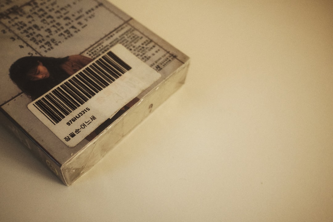 a bar code on top of a box on a table