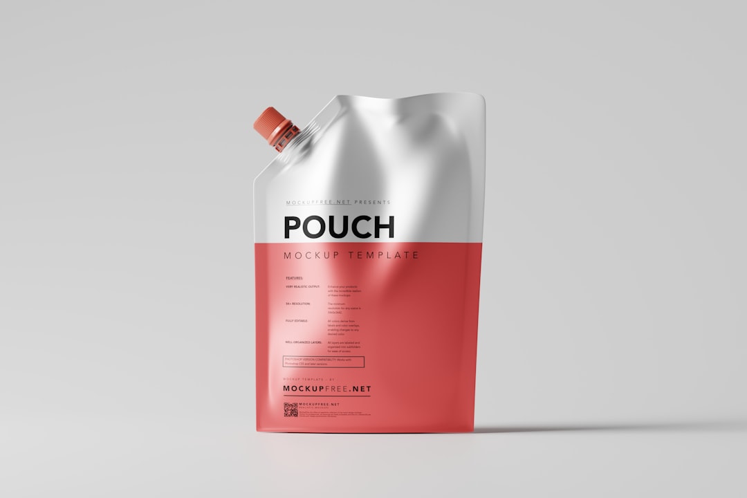 a bag of pouch coffee on a white background