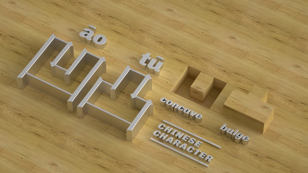 A wooden table topped with metal letters and numbers