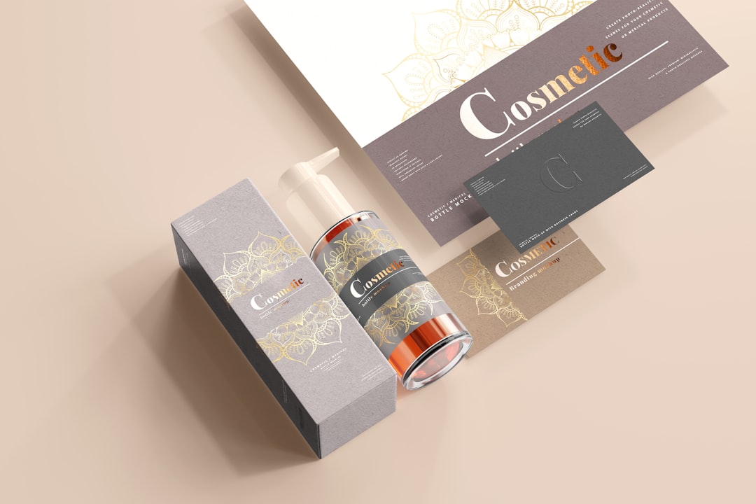 a bottle of wine sitting next to a package